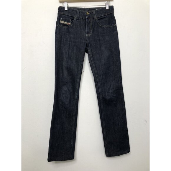 Diesel Industry Brucke Woman 26x30 Blue Denim Jeans Skinny Leg Hemmed Stretch - Picture 9 of 10